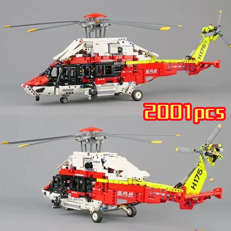 Rc Helicopter Motor - 2001PCS Technical Rescue Helicopter Building Blocks